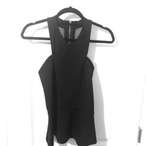 Express Scuba Knit Racerback Peplum Tank